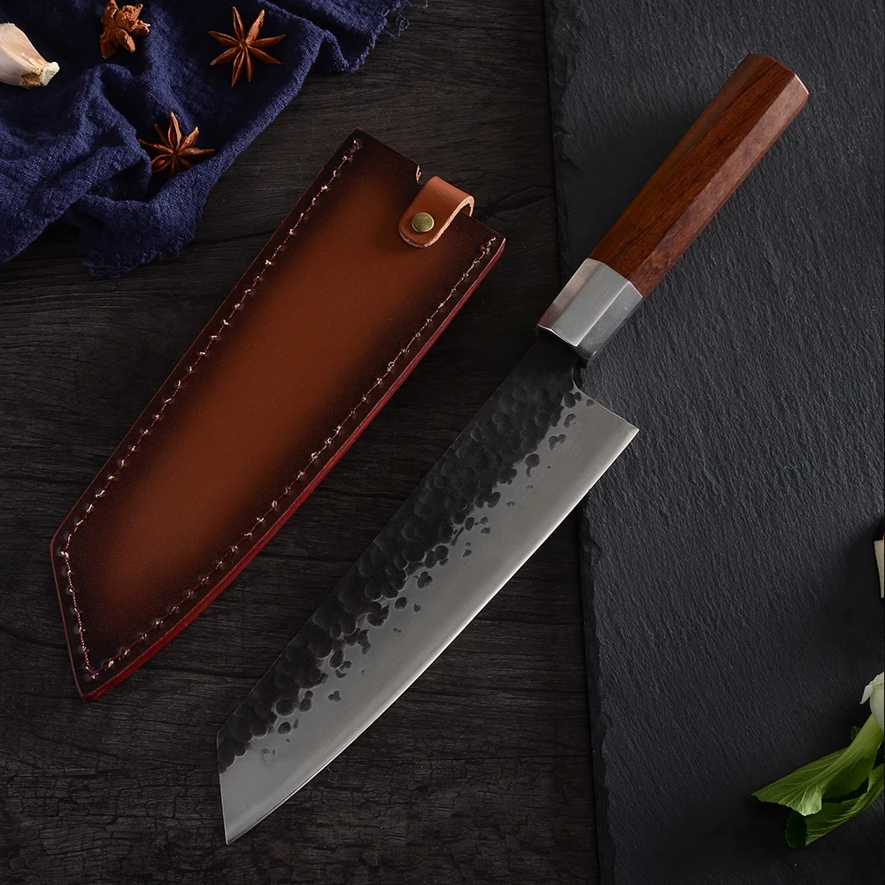 Ножи из высокоуглеродистой стали Sowoll нож шеф-повара сантоку с деревянной ручкой