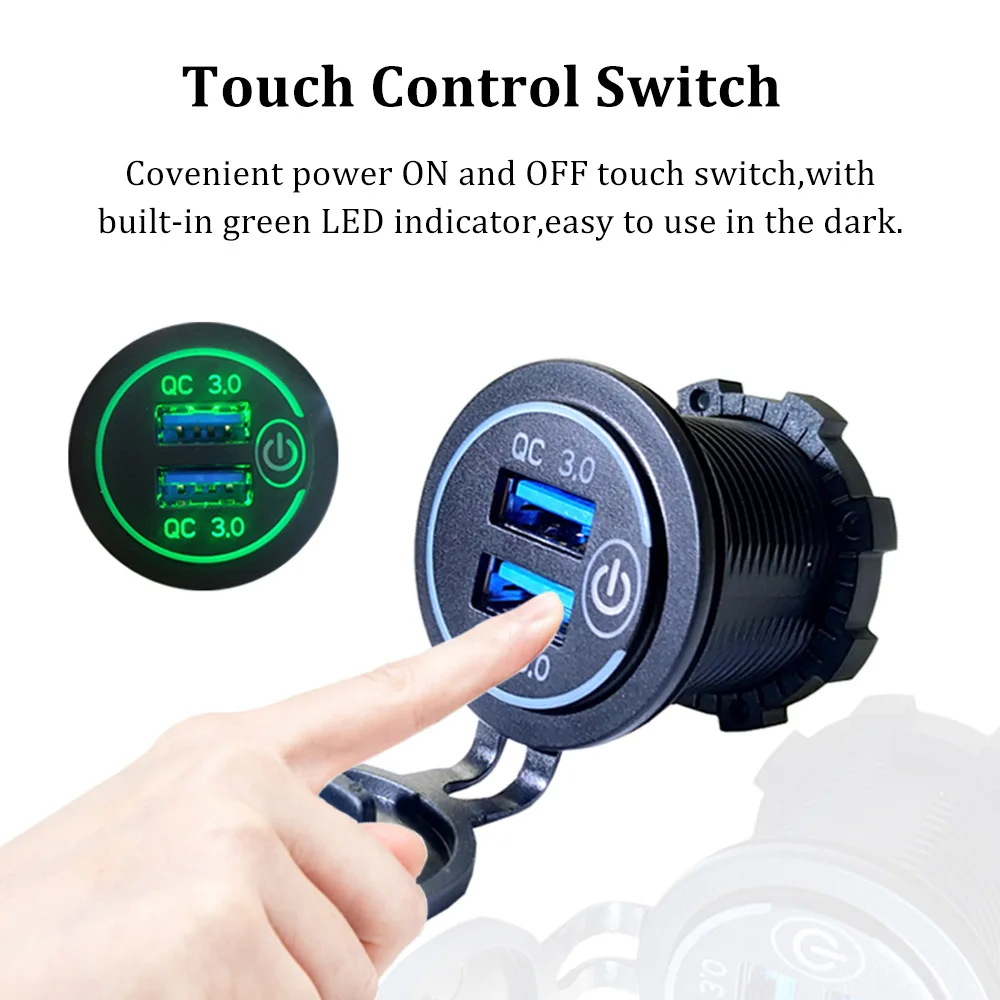 QC3.0 два порта USB зарядное устройство гнездо адаптера питание на выходе