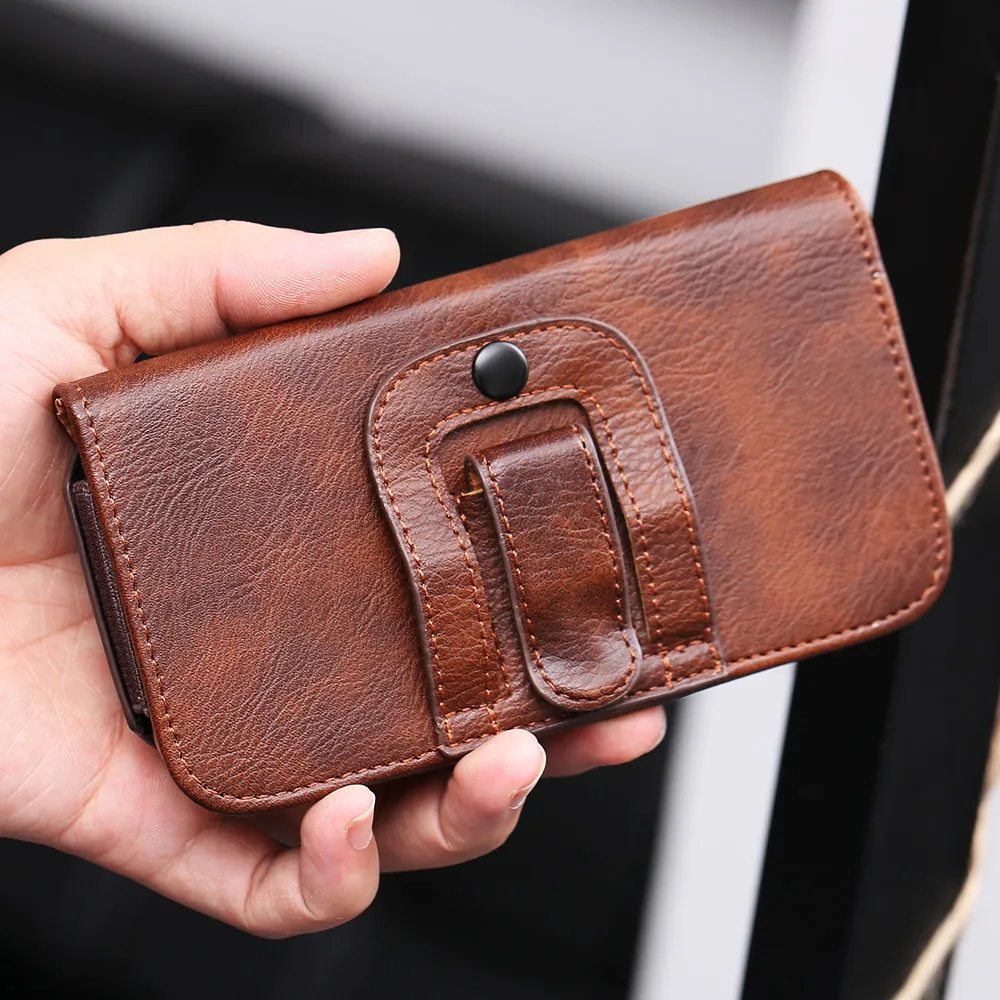 KISSCASE Pouch Leather Belt Phone Case for Samsung Galaxy A50 iPhone XR X 7 11 Redmi note7 8 Cases Card Holder Bag Holster | Мобильные