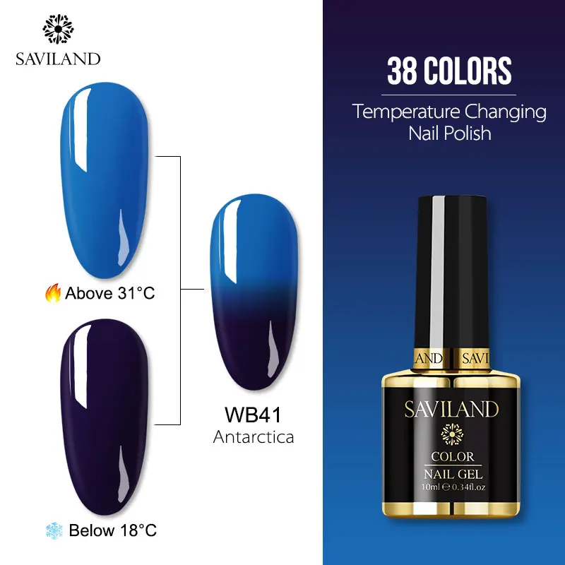 10ml WB41 SAVILAND температурный меняющий Цвет Гель-лак UV Vernis полуперманентный Блеск Гель-лак верхнее покрытие Гибридный лак для ногтей - Цвет: 10ml WB41