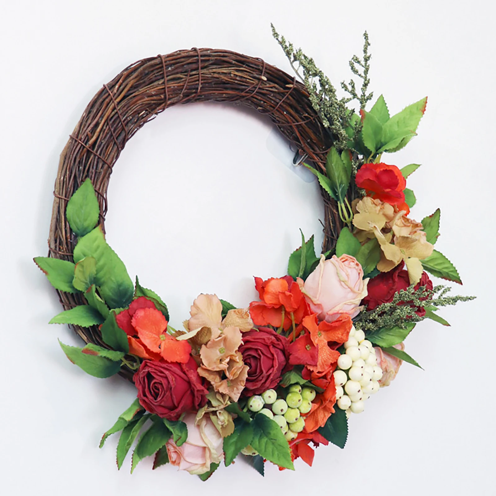 

Handmade DIY Flower Artificial Flowers Spring Wreath Flower Wreath Diy Rustic Wreath Hanging Hello Shape 40cm Hanging Flowers