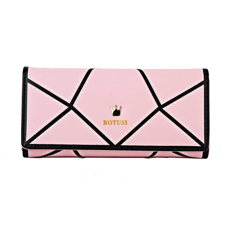 

Korean Style Geometric Women'S Crown Color Matching Wallet