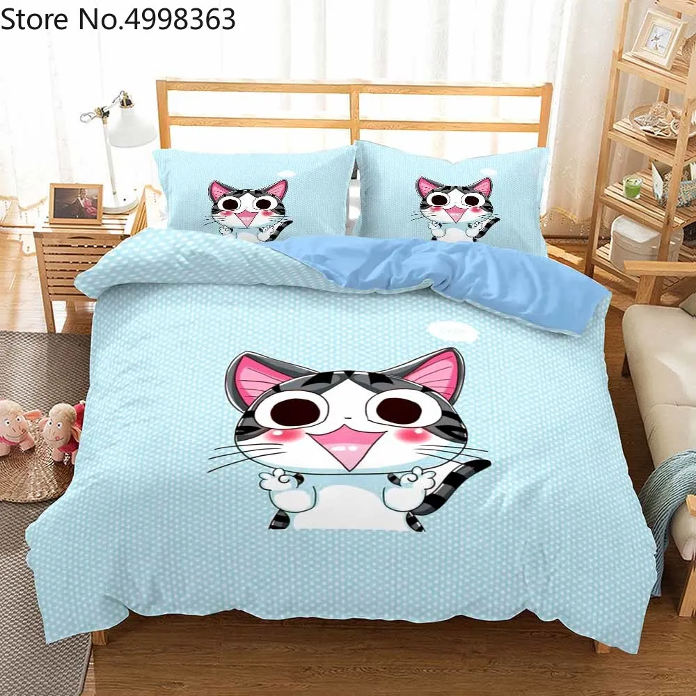 Комплект постельного белья для детей в спальню с милыми кошками наволочка
