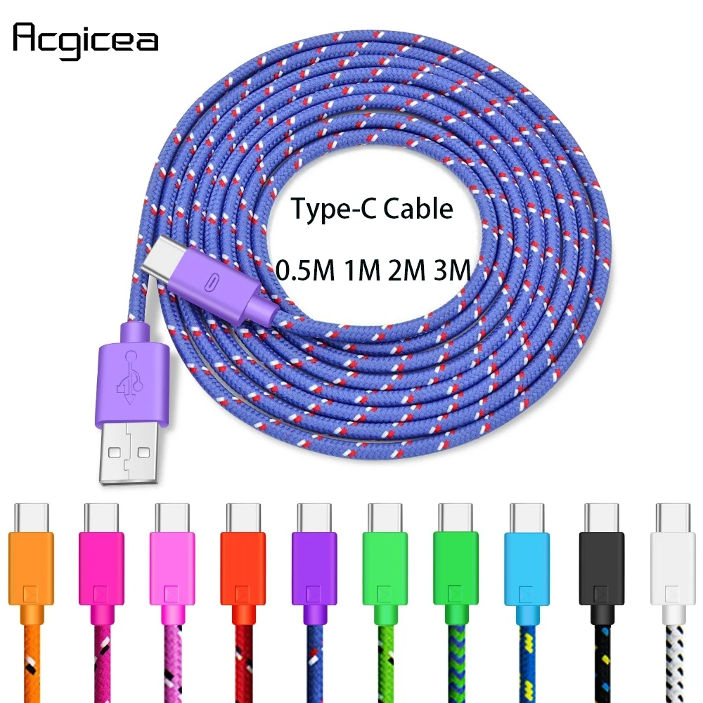 Кабель USB C типа 1 м 2 3 кабель для быстрой зарядки и передачи данных зарядное