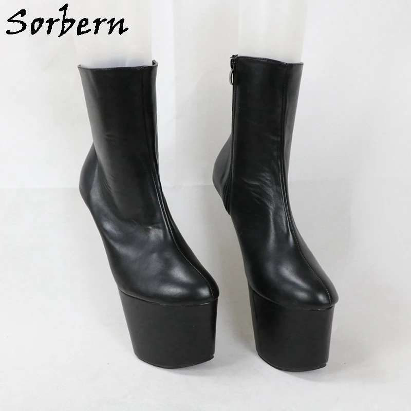 Ботильоны на расширяющемся книзу каблуке Sorbern для женщин черные матовые унисекс