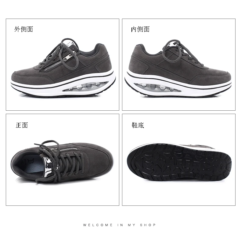

Brand Sneakers Women Breathable Shoes New Design 2020 Casual Platform Wedge Fashion Sneaker With Zipper