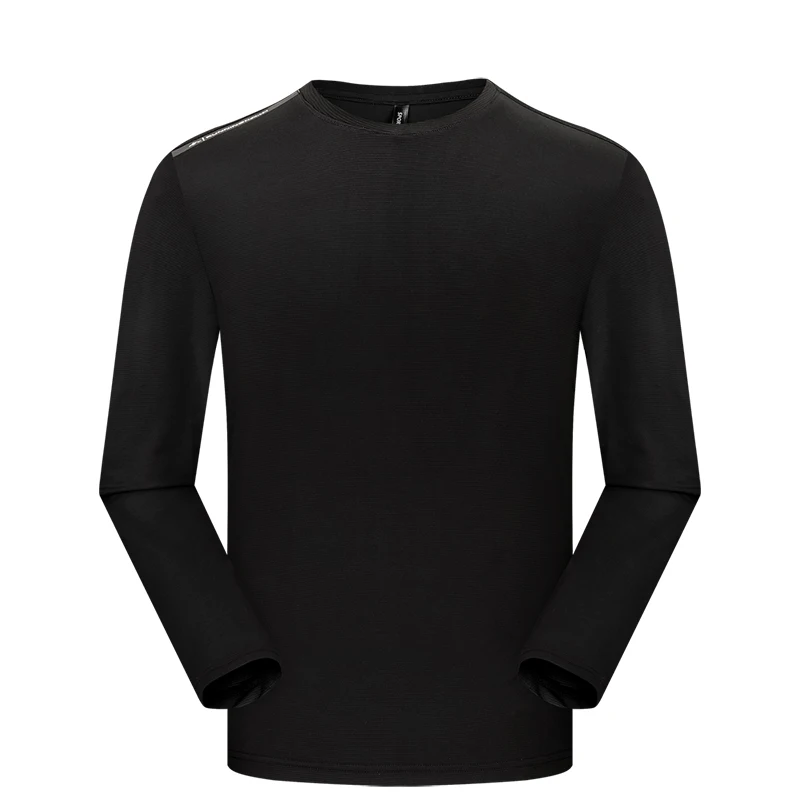 Бег футболки Для мужчин с длинным рукавом Спортивные полиэстер быстрое