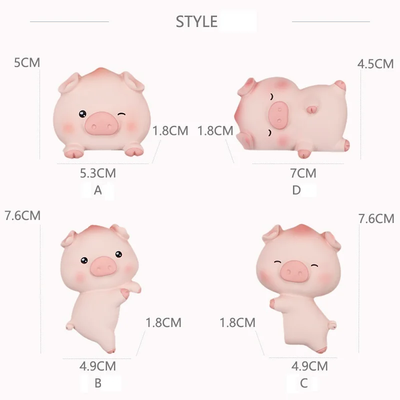 

3D Cartoon Pig Modelling Resin Wall Stickers for Kids Rooms Wall Decor Switch Sticker Living Room Home Decoration Accessories