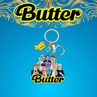 kpop bangtan boys latest album butter keychain keyring jk v jimin suga star peripheral korea group