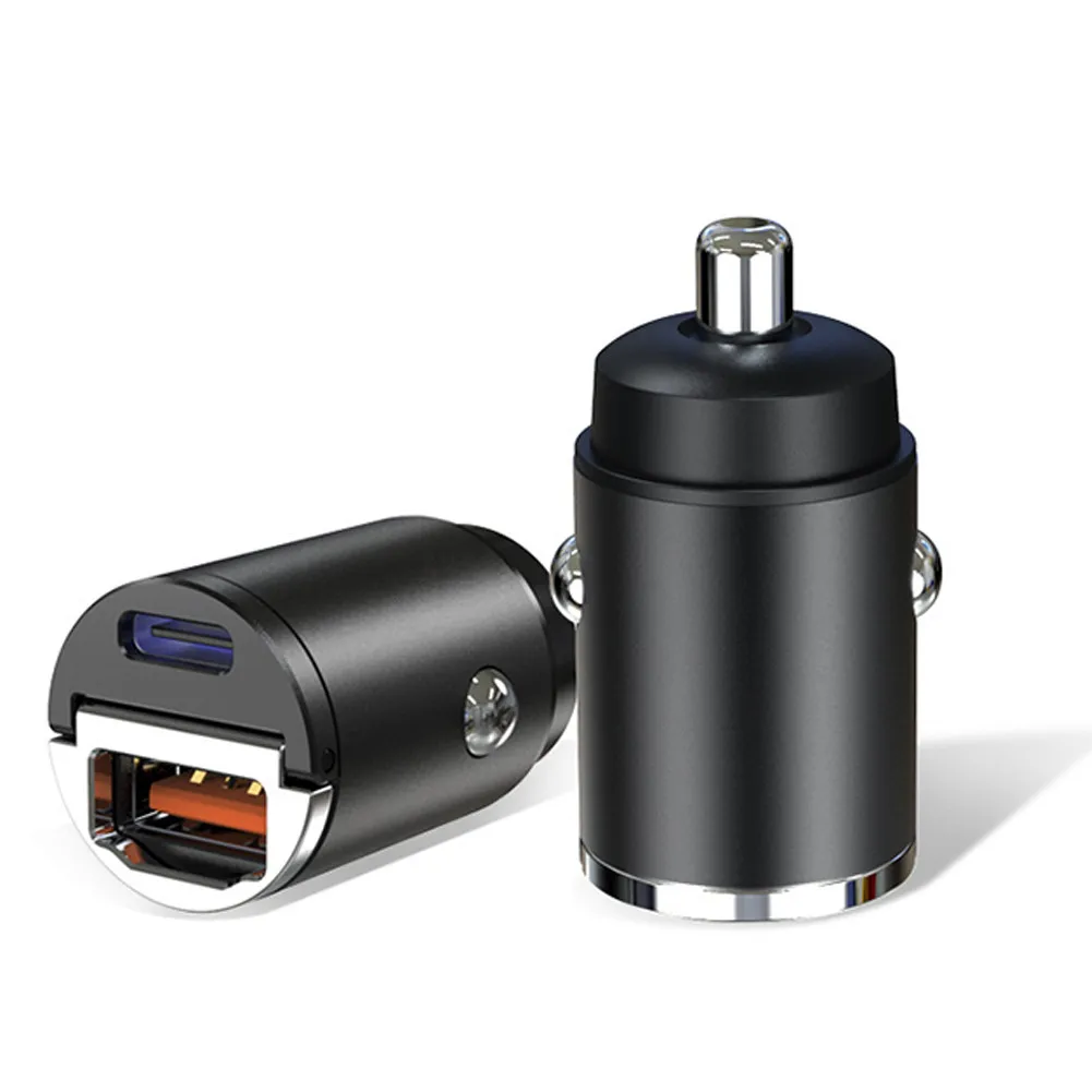 

30W Car Mini Pull Ring PD Car Charger Fast Charge Car Charger Usb Car Charger Dual Port Design Pull Ring Mini Car Charger-C13-E