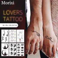 lovers tattoo sticker for valentines day decoration heart black cat mask printing water transfer temporary tattoo sticker ra067