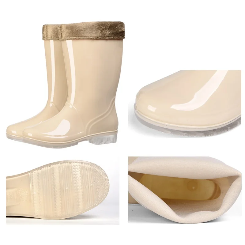 Сапоги Aleafalling женские непромокаемые плотная Съемная непромокаемая обувь без