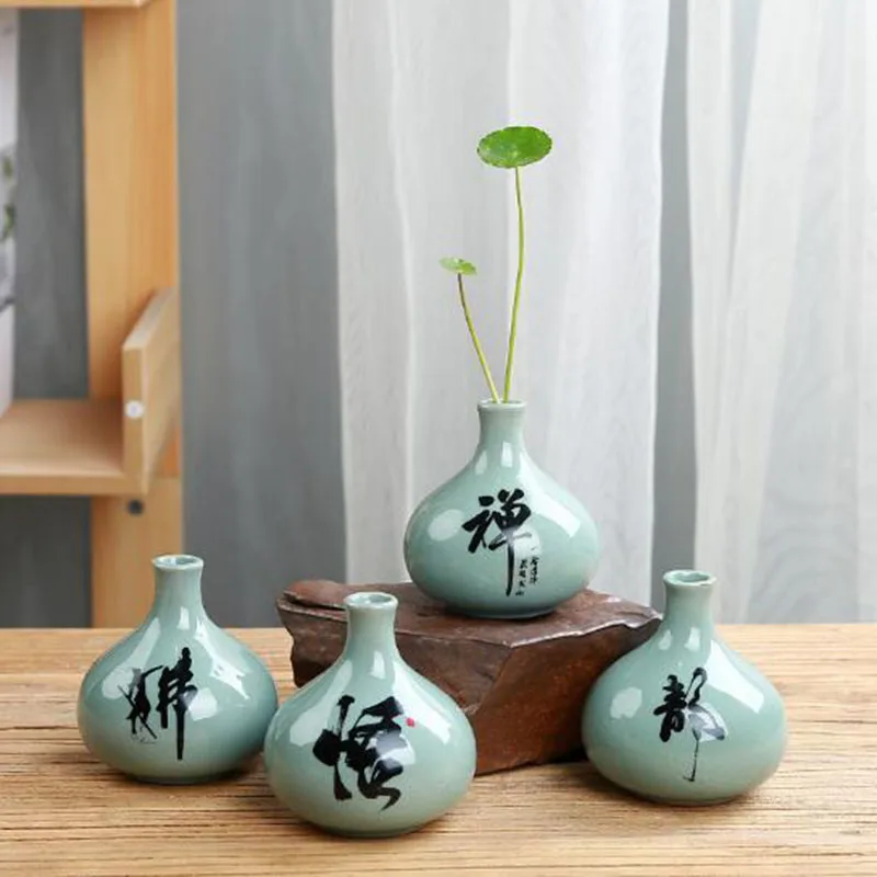 Креативная гидропонная керамическая ваза китайский стиль маленькая сухая Декор