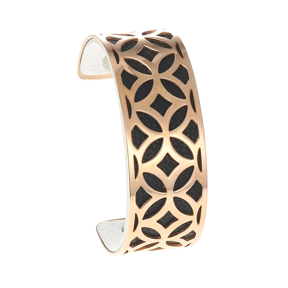 012 Кремо ажурные нержавеющая сталь браслеты браслет золото Bijoux Femme Manchette Сменные Реверсивные кожаные руки манжеты - Окраска металла: 012