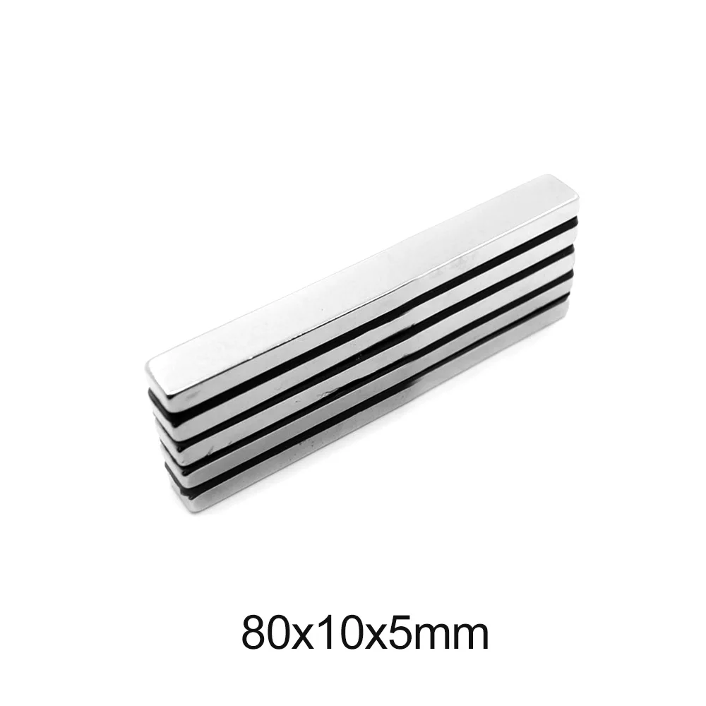 

1/2/5/10/15PCSPCS 80x10x5 Strip Big Quadrate Neodymium Magnet Strong 80x10x5mm Block Permanent NdFeB Magnets Sheet 80*10*5