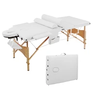 3 sections folding portable beauty bed spa bodybuilding massage table set whiteblack 212x70x85cm salon furnitureus depot