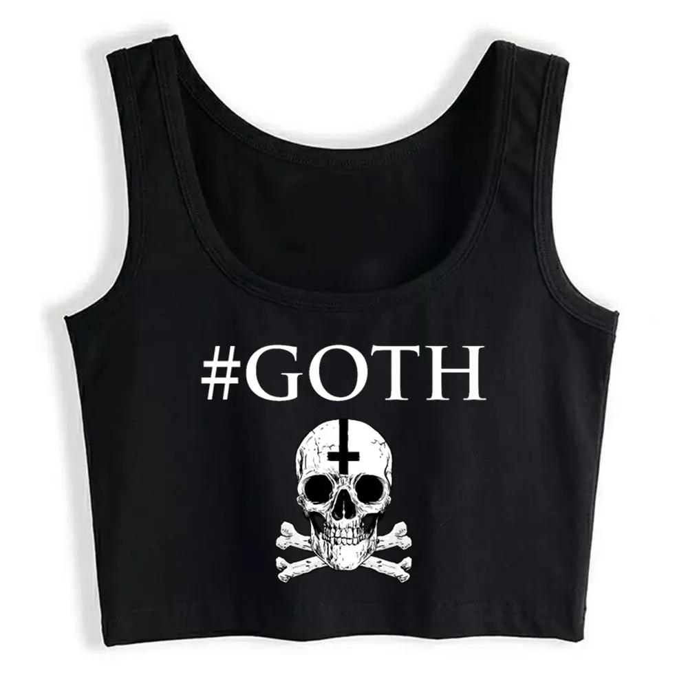 

Crop Top Sport Hashtag Goth Humor Harajuku Custom Tops Women