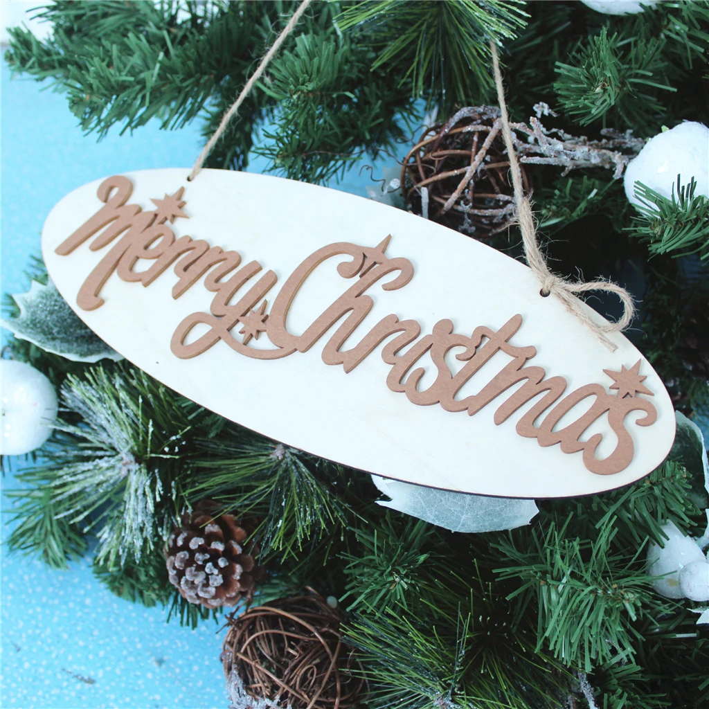 Надпись &quotMerry Christmas" деревянные двери настенные украшения доска для праздников