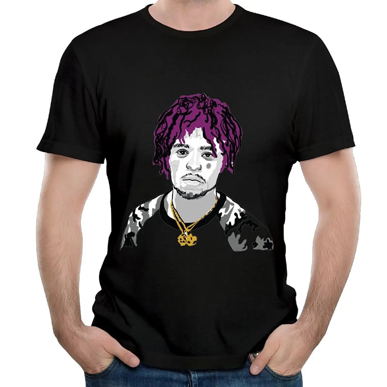 

Unisex Digital Printing Funny Cotton Shirt Black T Shirts Short Sleeve Leisure Fashion Summer 2018