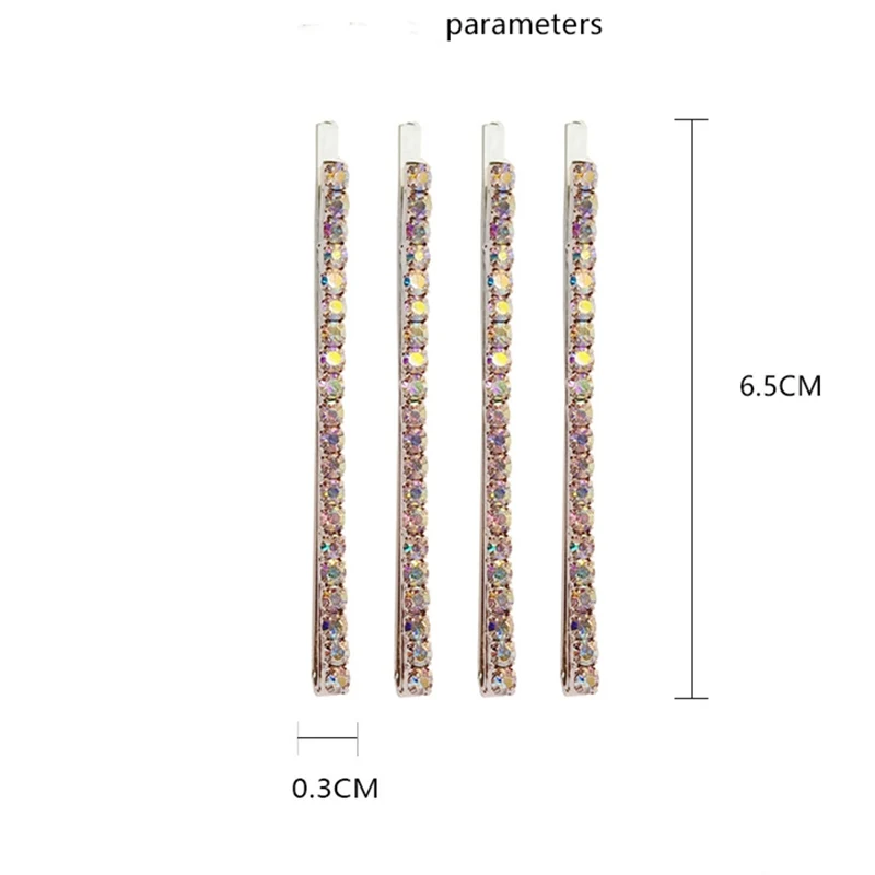 

4pcs/set Personality metal hairpin hairpin ladies and ladies wind hairpin water rhinestone bangs flash diamond hair accessories