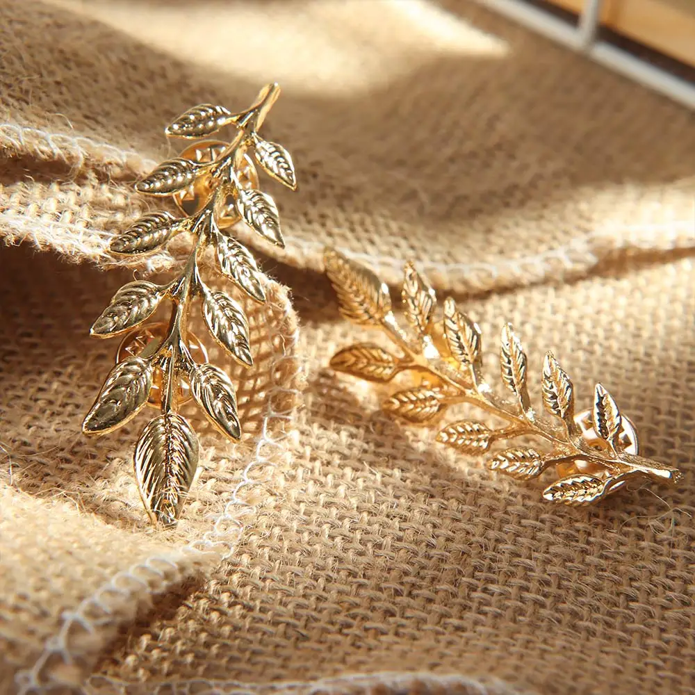 1 пара брошь в форме листочка Ретро изысканные броши на пуговицах для женщин и
