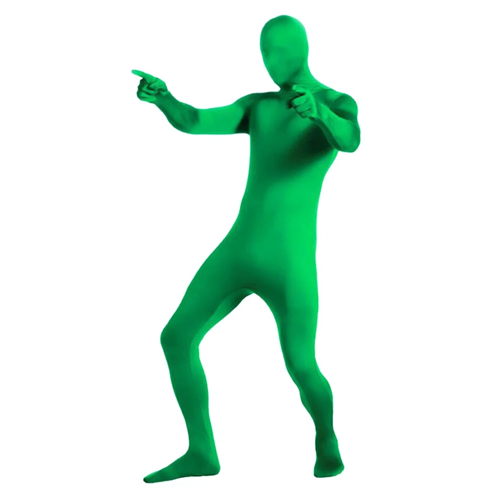 

Green Screen Suit Stretchy Skin Body Film Television Background Invisible Effects Tight Chroma Keying Clothes Halloween