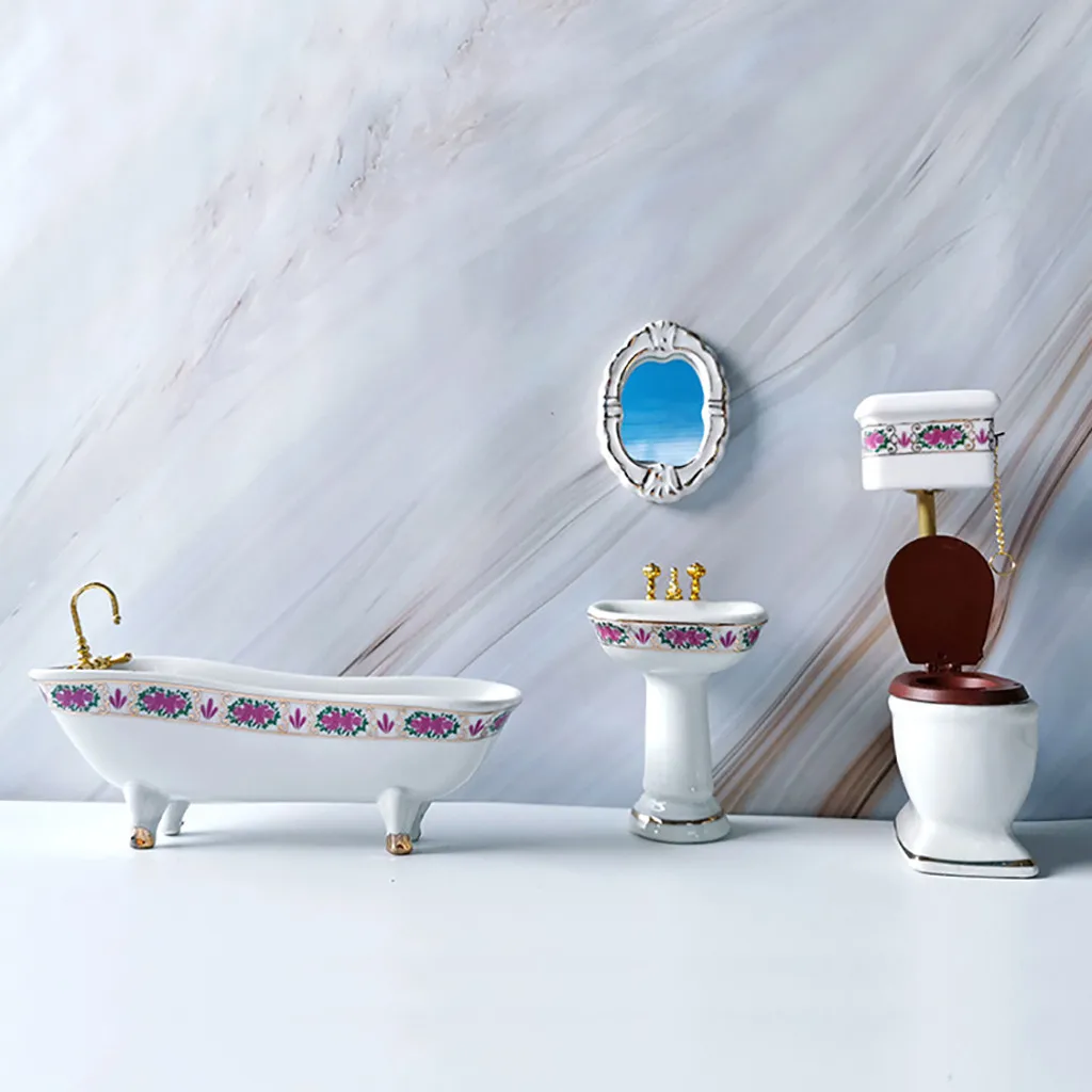 Набор для ванной аксессуары кукольного домика миниатюрная модель сцены набор