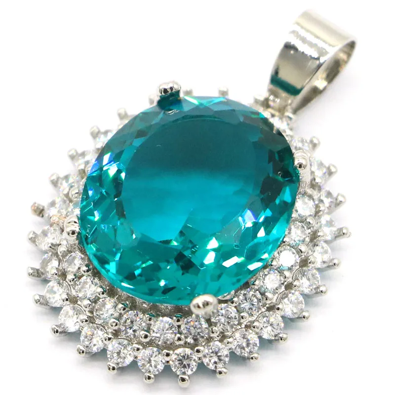 33x23mm Юбилей большой овальной вставкой из драгоценных камней насыщенного синего