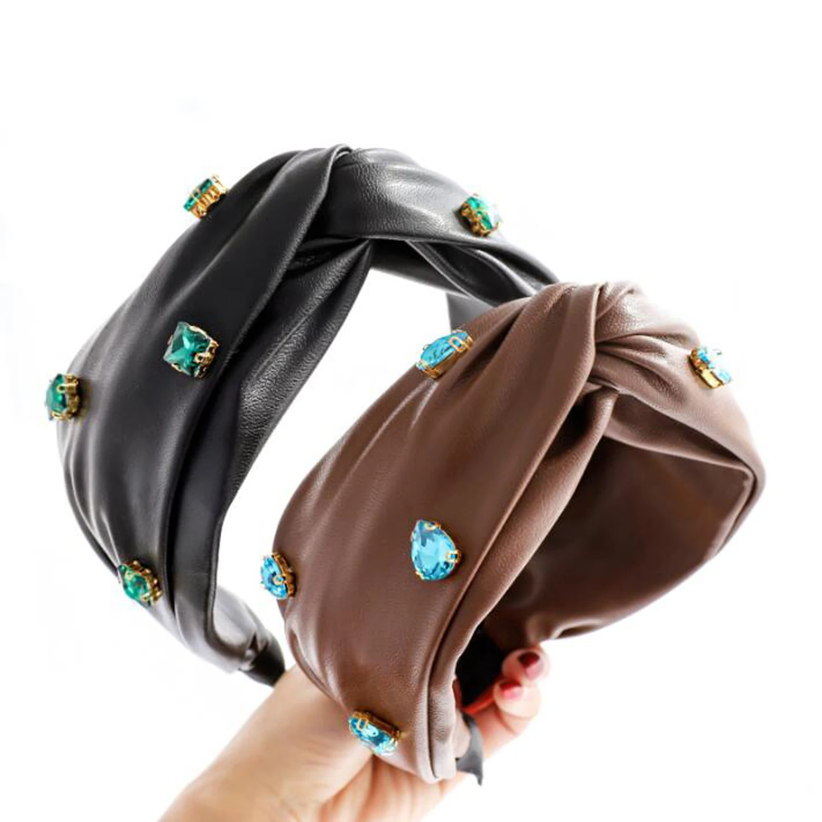 PROLY Новая мода Женская повязка на голову из искусственной кожи Hairband Женский
