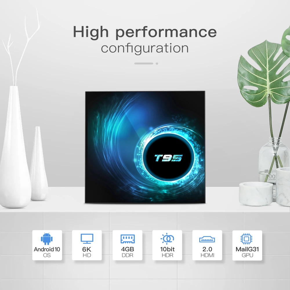 ILEPO 2020 Новая ТВ приставка T95 Android 10 0 4 ГБ 32 64 Гб 2 4G & 5G Wifi Bluetooth 5 четырехъядерная