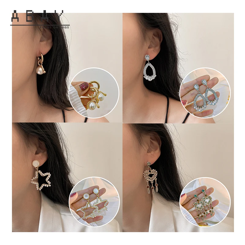 

S925 Silver Needle Water Drop Pearl Earring Women New Fashion Zircon Love Tassel Temperament Elegant High Quality Earrings Trend