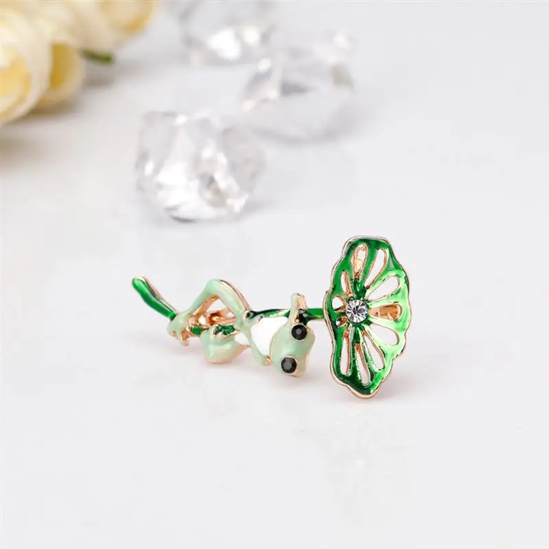 2 шт. женская брошь в форме лягушки листа лотоса нагрудная тканевые аксессуары