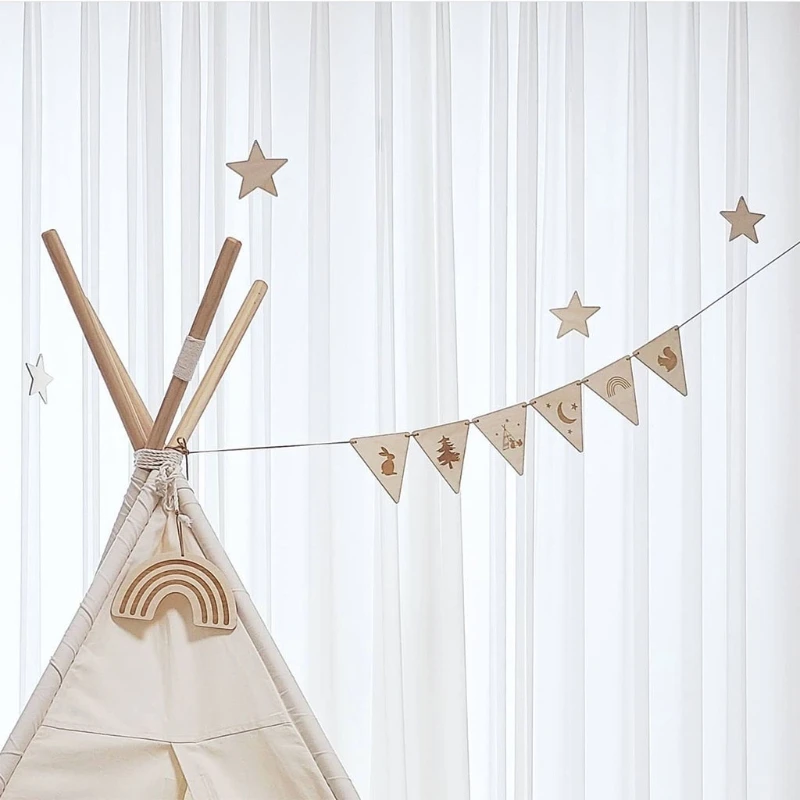 Juego de etiquetas de madera Natural con cuerda para decoraci&oacute;n de habitaci&oacute;n de ni&ntilde;os, cartel colgante con letras de tilo, decoraci&oacute;n de habitaci&oacute;n de beb&eacute;, fotograf&iacute;a de cumplea&ntilde;os, 1 Set-4