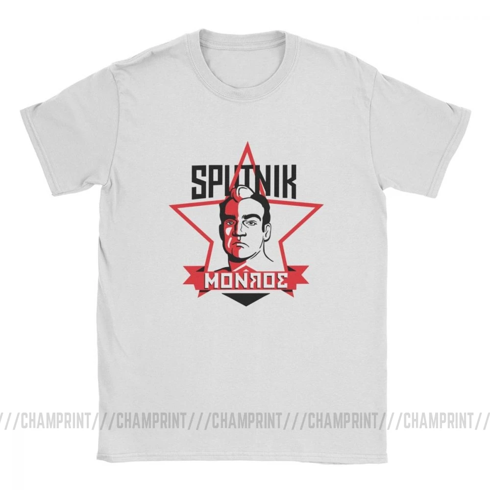 Футболка Sputnik в ретро стиле для мужчин 100% хлопок Забавные футболки космическая