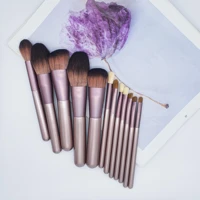12pcspink a pack large foundation makeup brushes soft hair blush powder concealer make up brush face beauty cosmetic tools