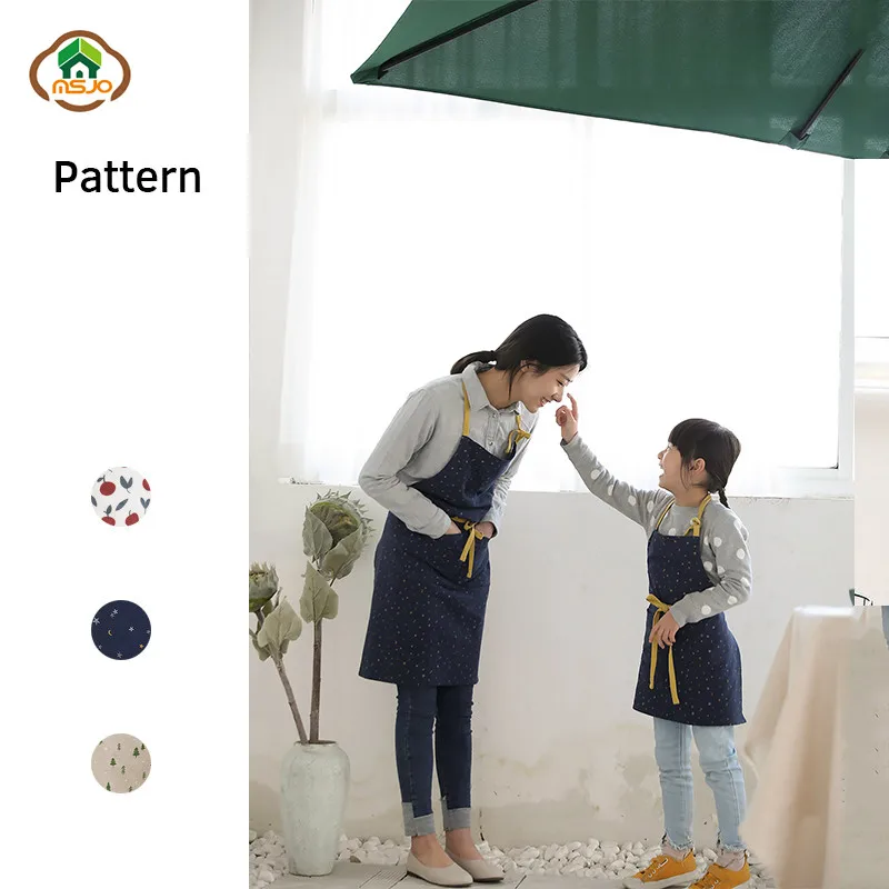 MSJO Детский фартук для взрослых хлопковый кухонный скандинавский рисунок с