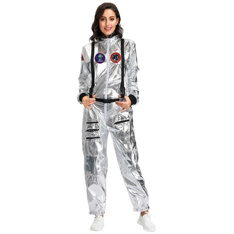 Костюм серебряного пилота космонавта на Хэллоуин карнавальный костюм вечерние