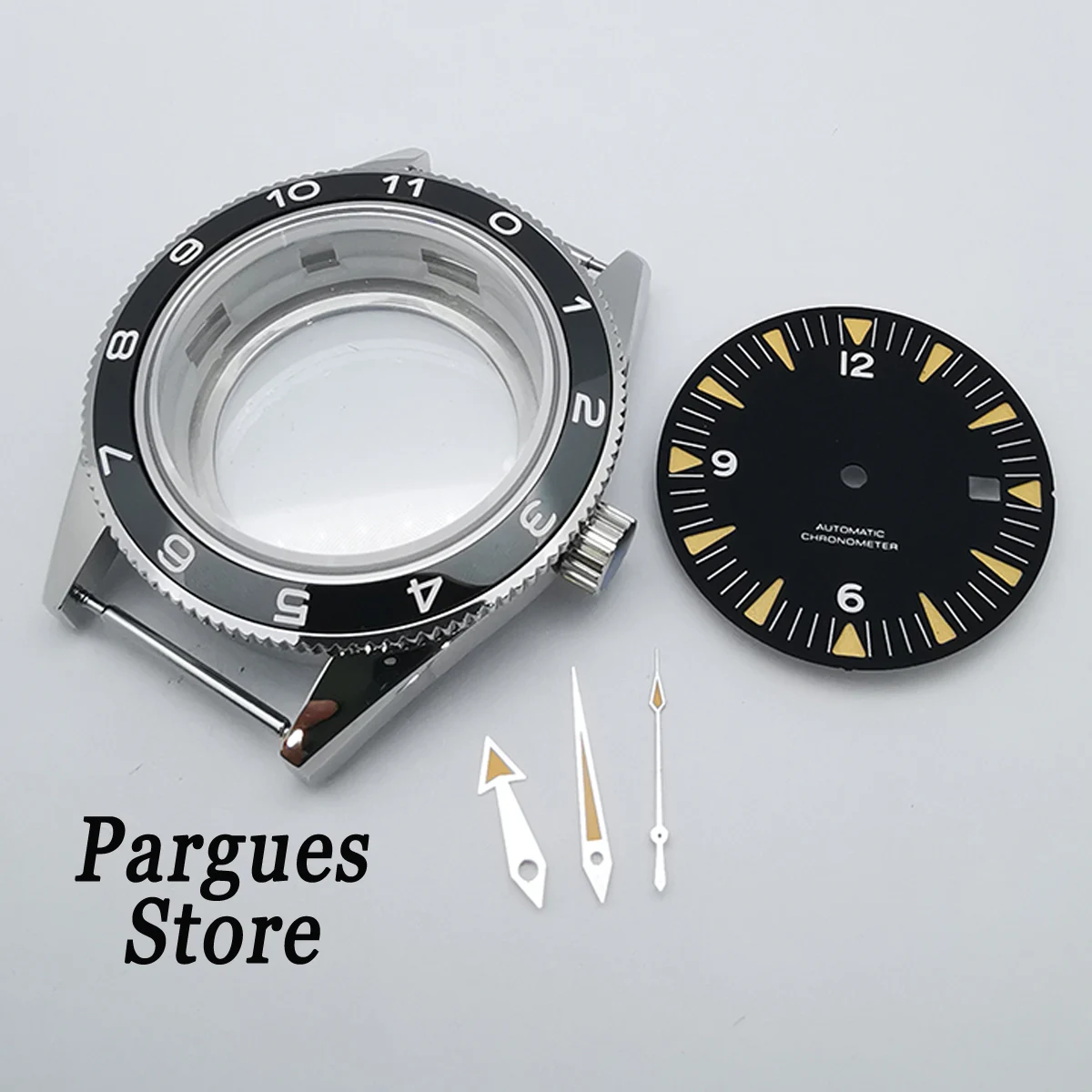 41mm Black/Blue Sapphire Glass Ceramic Bezel SS Case Dial Hands Suitable For NH35 NH36 Movement
