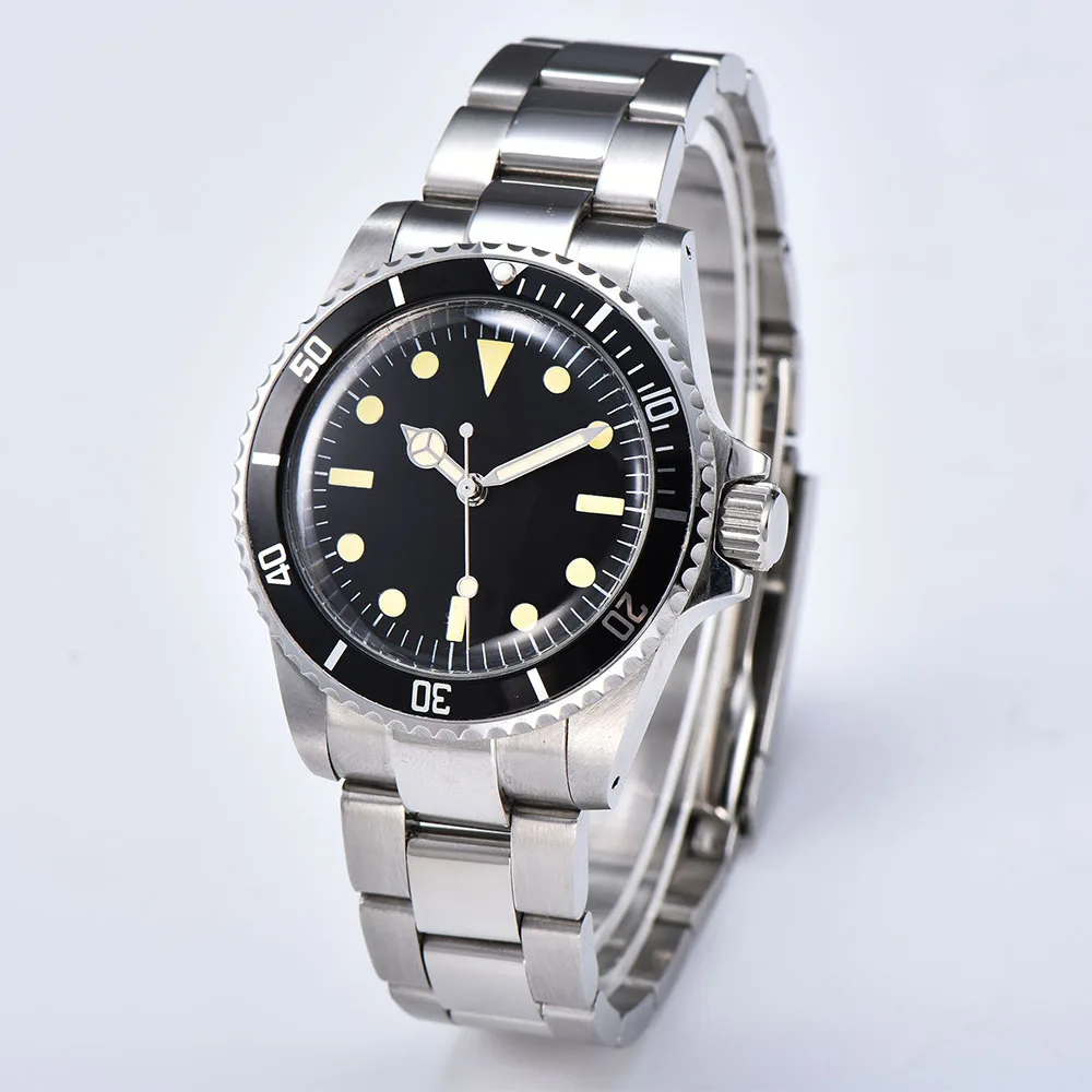 Автоматические механические часы мужские 40 мм стальной корпус алюминиевый