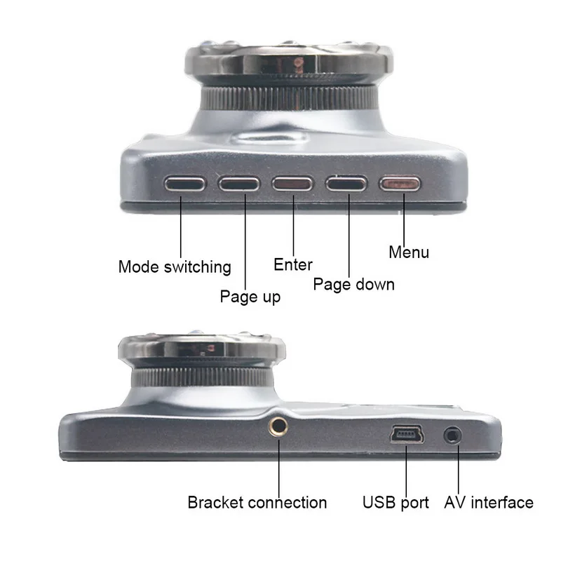 TOSPRA видеорегистратор с двумя объективами Автомобильный камера Full HD 1080P 4 дюйма IPS