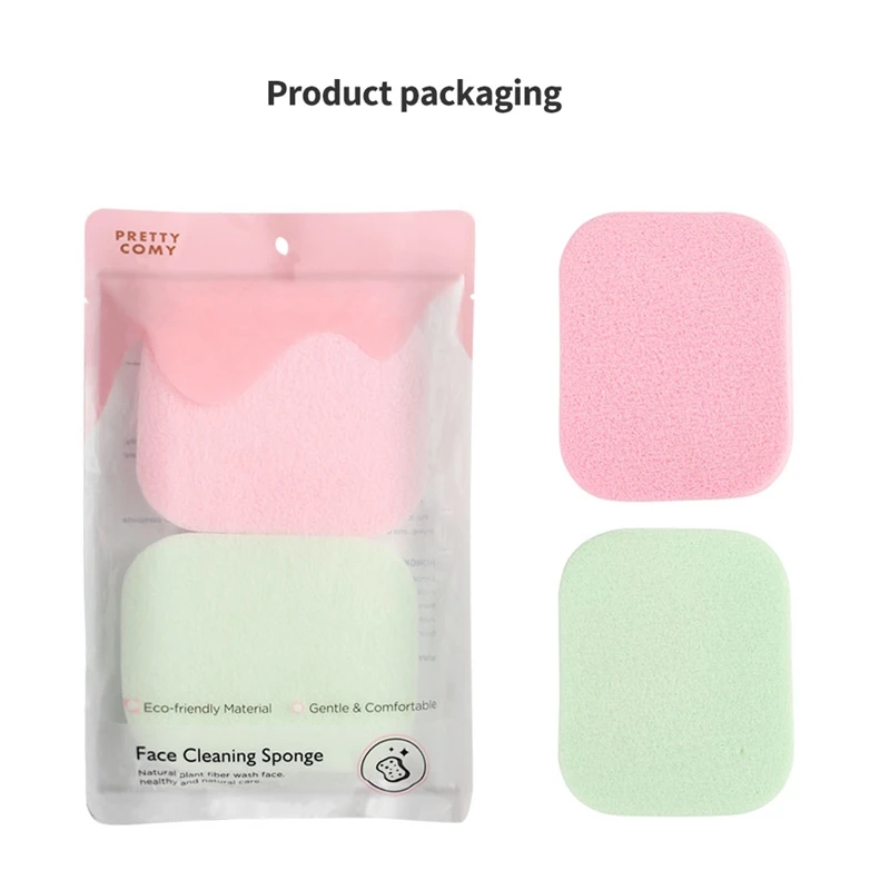 

2pcs Face Round Makeup Remover Tools Natural Wood Pulp Sponge Cellulose Compress Cosmetic Puff Facial Washing Sponge