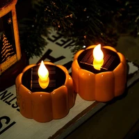 halloween led solar pumpkin candle christmas lights halloween decoration child gift party decoration solar light home supplies