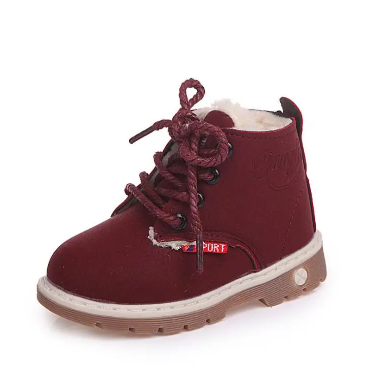 Girl Boys Snow Boots Winter Kids Comfort Thick Antislip Short Fashion Children Warm Fur Boot | Мать и ребенок