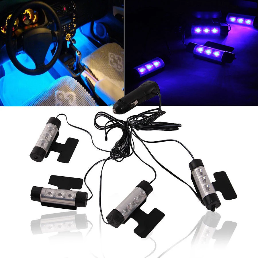 POSSBAY 3 светодиодный Автомобильный интерьера под тире пол Светодиодный светильник