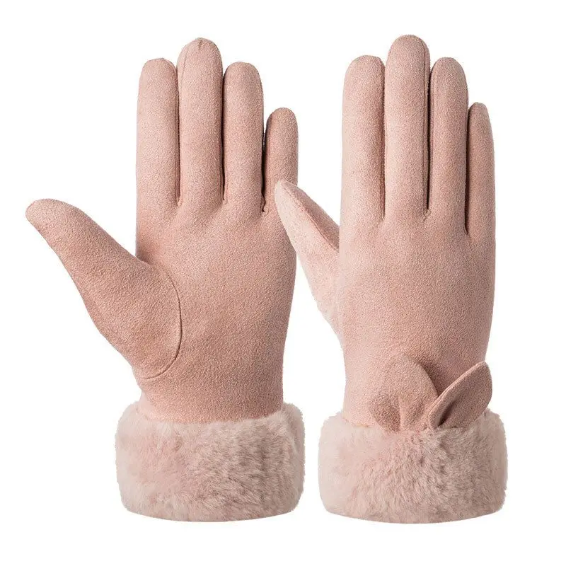 

Winter Women Gloves Touch Screen Thick Wool Cold Resistant Outdoor Riding Gloves