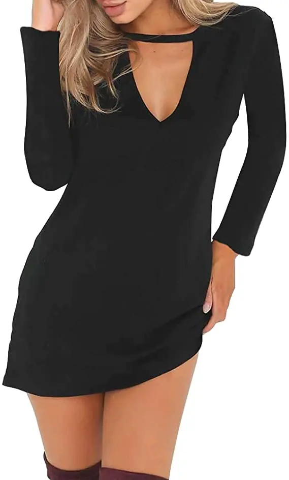 

Loose V-neck Long Top Cute Mini Dress y2k Streetwear Women's Sexy Nightclub and Nightclub Women's skirt Dress T-shirt