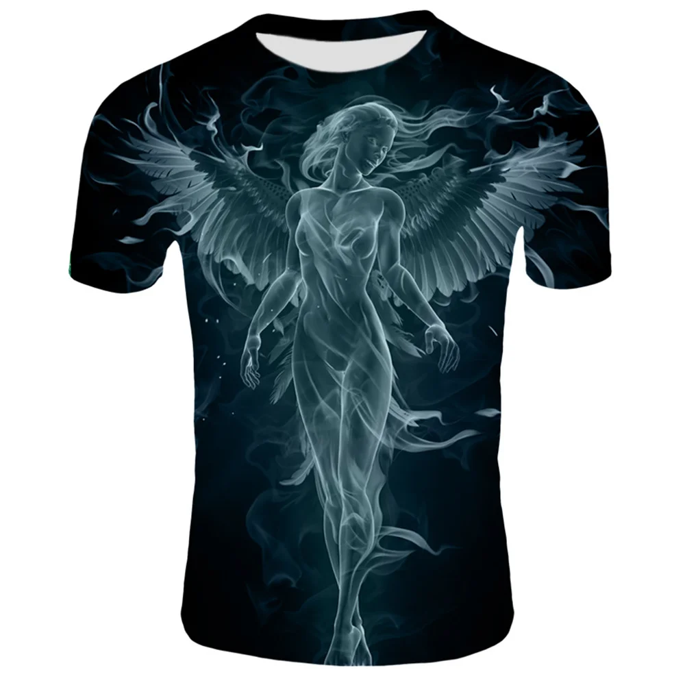 

2021 men t shirt Spirit Anime Water 3D fluorescent Angel print T Shirt Unisex-Adult Hipster 3D T Shirts Street Hip Hop t-shirt