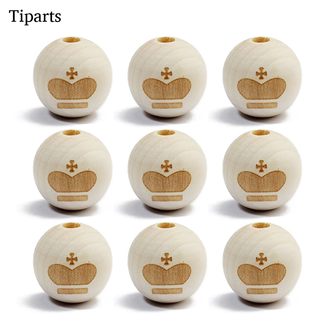 

Бусины деревянные круглые, с отверстием 4 мм, 19 х20 мм, 20 шт.