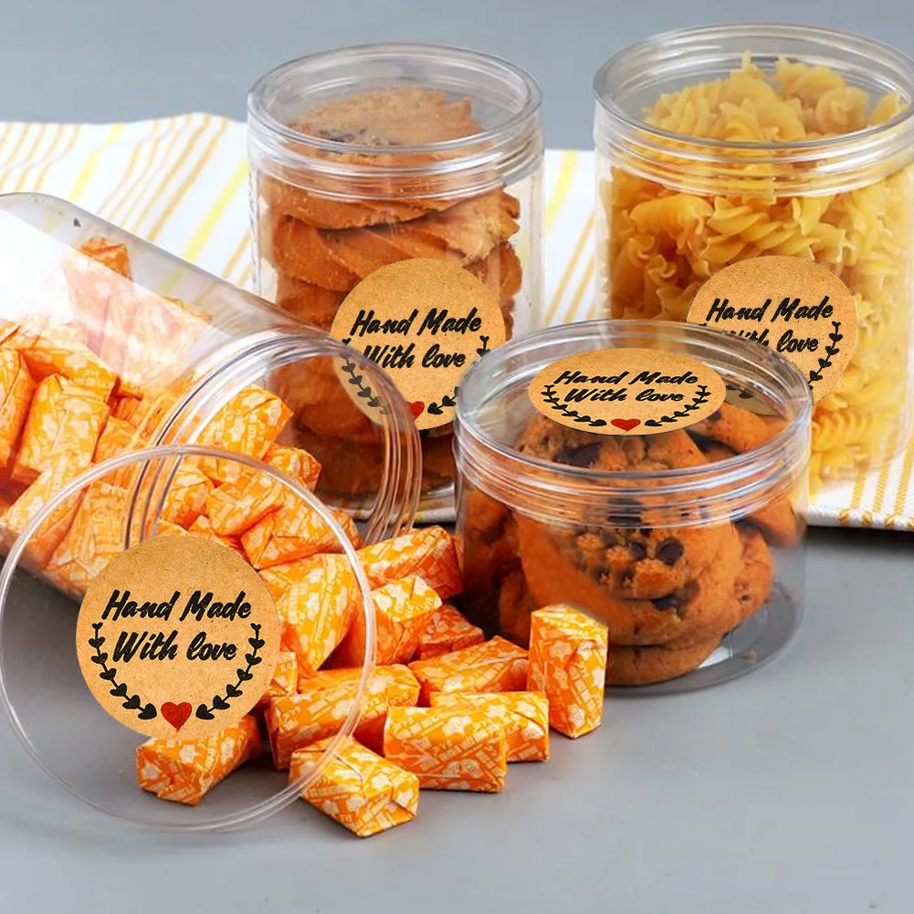 

D&M 500pcs Thank You Stickers for Supporting My Business Circle Paper Handmade Seal Label Gift Packaging Stationery Sticker