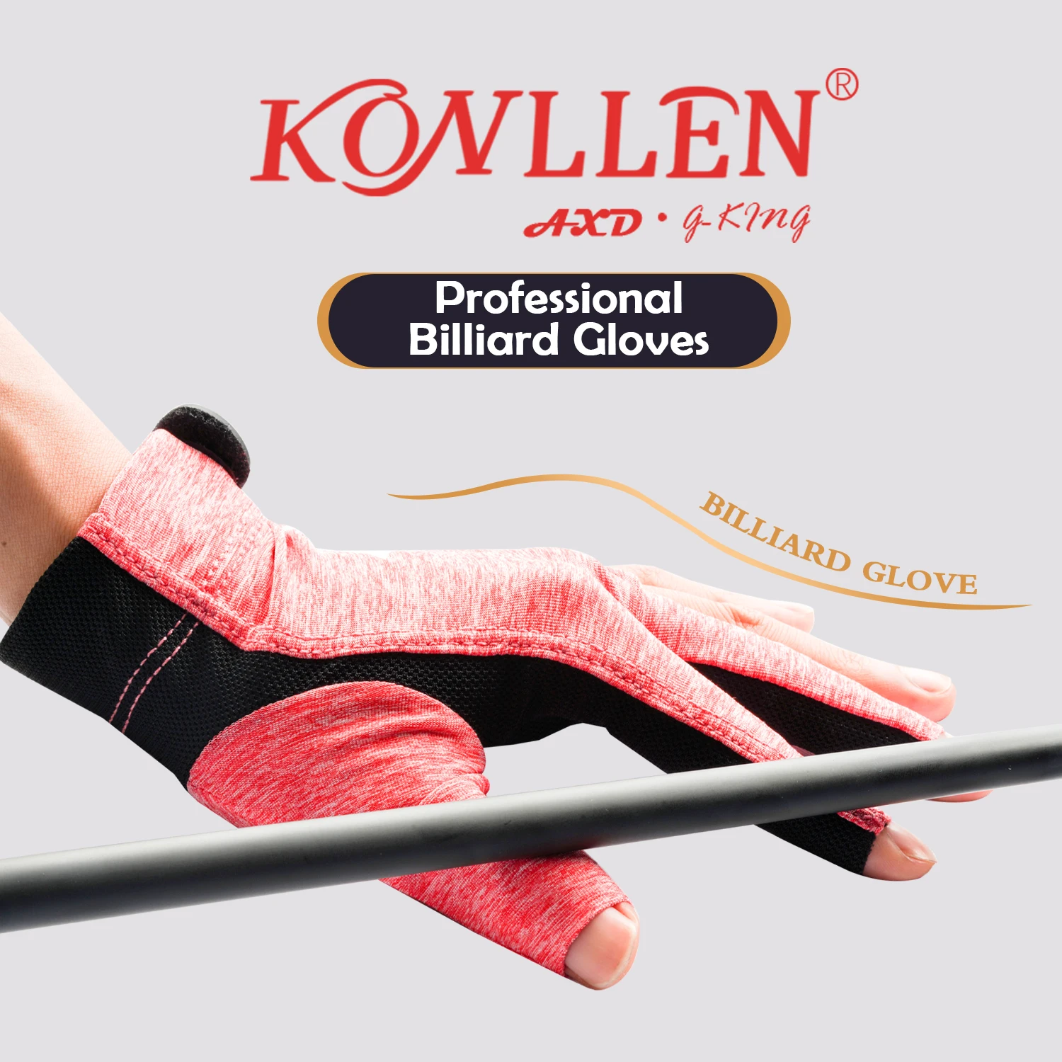 

KONLLEN Billiard Three Fingers Left Hand Glove-Open Finger Gloves L/XL Snooker Pool Cue Gloves Flexible Billiard Accessories